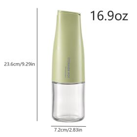 16.9oz/500ml Oil Bottle; Automatic Switch Oil Pot; Large Capacity Glass Oil Pot; Kitchen Soy Sauce Vinegar Bottle; No Oil Leakage; No Hanging Oil (Color: Green)