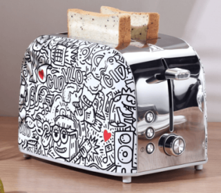 PS625 Zebra text   2 Slice Bread Machine Electric Griddle Sandwich Zebra text SUS304 Food Grade 6 Browning Levels 1.5-Inch Ultra-Wide Slot 3 Func (PS625 Zebra text: PS625 Zebra text)